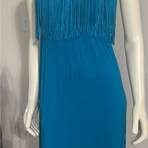 Elegant Blue Fringe Dress